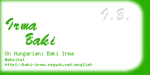 irma baki business card